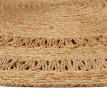 Ukrasni ručno pleteni tepih od jute 120 cm okrugli
