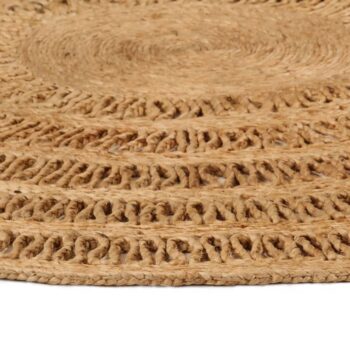 Ukrasni ručno pleteni tepih od jute 120 cm okrugli