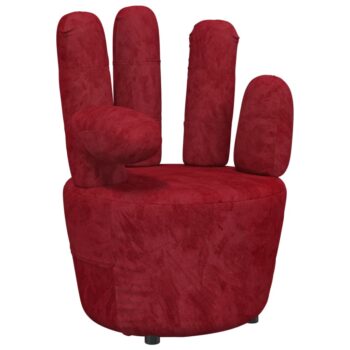 Stolica u obliku ruke baršunasta crvena boja vina