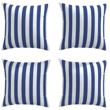 Ukrasni jastuci 4 kom plavo-bijeli prugasti 50x50 cm od tkanine