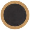 Ukrasni tepih pleteni crni-prirodni 180 cm juta i pamuk okrugli