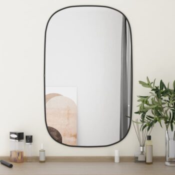 Zidno ogledalo crno 80x50 cm
