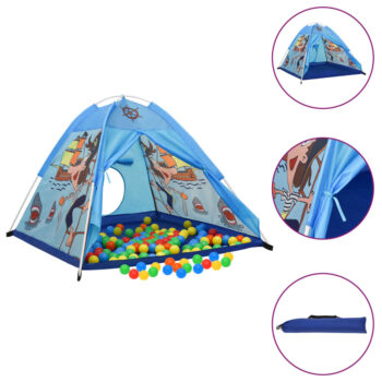 Dječji šator za igru s 250 loptica plavi 120 x 120 x 90 cm