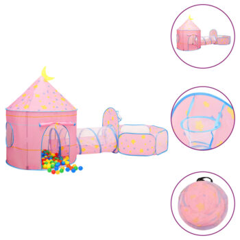 Dječji šator za igru s 250 loptica ružičasti 301 x 120 x 128 cm