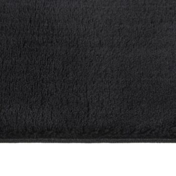 Perivi mekani i čupavi tepih crni 80 x 150 cm protuklizni