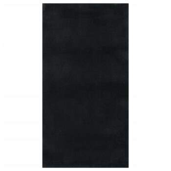 Perivi mekani i čupavi tepih crni 80 x 150 cm protuklizni
