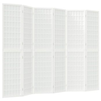 Sklopiva sobna pregrada 6 panela japanski stil 240x170cm bijela