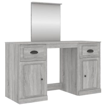 Toaletni stolić s ogledalom boja sivog hrasta 130x50x132