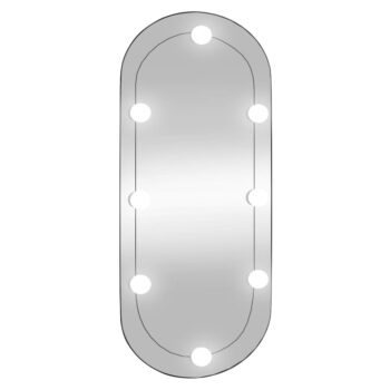 Zidno ogledalo s LED svjetlima 35x80 cm stakleno ovalno