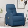 Električna masažna fotelja od tkanine plava