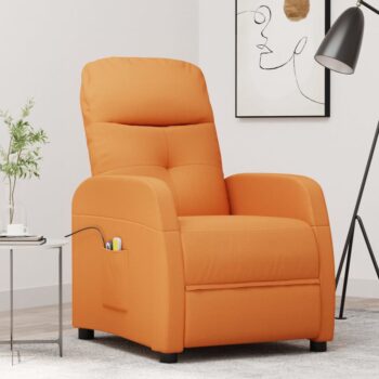 Električna masažna fotelja od tkanine žuta