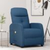 Masažna fotelja od tkanine plava