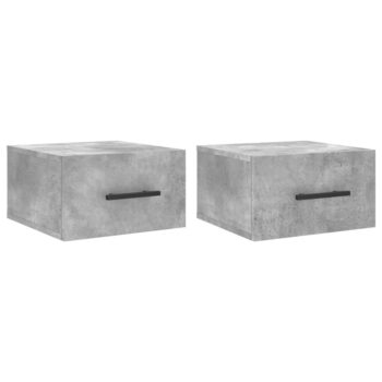 Zidni noćni ormarići 2 kom Siva betona 35 x 35 x 20 cm