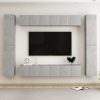 10-dijelni set TV ormarića siva boja betona od iverice