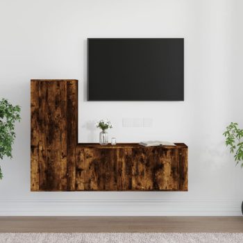 2-dijelni set TV ormarića boja dimljenog hrasta drveni