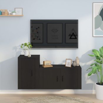 2-dijelni set TV ormarića crni od konstruiranog drva