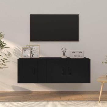 2-dijelni set TV ormarića crni od konstruiranog drva