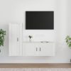 2-dijelni set TV ormarića sjajni bijeli drveni