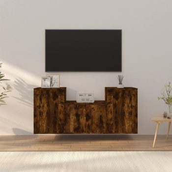 3-dijelni set TV ormarića boja dimljenog hrasta drveni