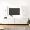 4-dijelni set TV ormarića sjajni bijeli drveni
