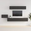 5-dijelni set TV ormarića crni od konstruiranog drva