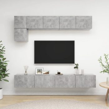 5-dijelni set TV ormarića siva boja betona od iverice