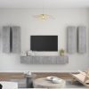 6-dijelni set TV ormarića siva boja betona od iverice