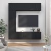 7-dijelni set TV ormarića crni od konstruiranog drva