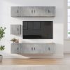 7-dijelni set TV ormarića siva boja betona konstruirano drvo