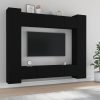 8-dijelni set TV ormarića crni od konstruiranog drva