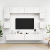 8-dijelni set TV ormarića sjajni bijeli od konstruiranog drva