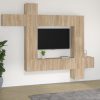 9-dijelni set TV ormarića boja hrasta sonome konstruirano drvo