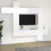 9-dijelni set TV ormarića sjajni bijeli konstruirano drvo