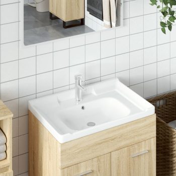 Kupaonski umivaonik bijeli 61 x 48 x 23 cm pravokutni keramički