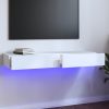 TV ormarić s LED svjetlima bijeli 120 x 35 x 15