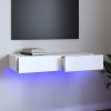 TV ormarić s LED svjetlima bijeli 90x35x15