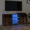 TV ormarić s LED svjetlima boja dimljenog hrasta 120x30x50 cm
