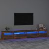 TV ormarić s LED svjetlima boja dimljenog hrasta 270x35x40 cm