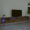 TV ormarić s LED svjetlima boja dimljenog hrasta 290x36