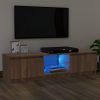 TV ormarić s LED svjetlima boja smeđeg hrasta 120x30x35