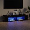 TV ormarić s LED svjetlima crni 135 x 39 x 30 cm