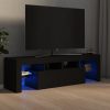 TV ormarić s LED svjetlima crni 140x36