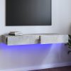 TV ormarić s LED svjetlima siva boja betona 120x35x15