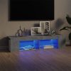 TV ormarić s LED svjetlima siva boja betona 135 x 39 x 30 cm