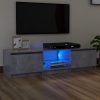TV ormarić s LED svjetlima siva boja betona 140 x 40 x 35