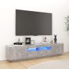 TV ormarić s LED svjetlima siva boja betona 180 x 35 x 40 cm