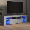 TV ormarić s LED svjetlima siva boje betona 140x36