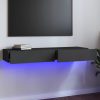 TV ormarić s LED svjetlima sivi 120 x 35 x 15