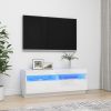 TV ormarić s LED svjetlima visoki sjaj bijeli 100 x 35 x 40 cm