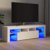 TV ormarić s LED svjetlima visoki sjaj bijeli 140x36